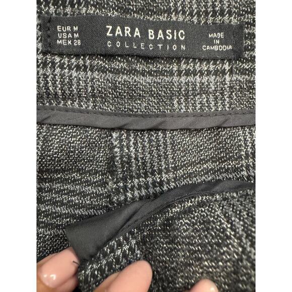 Zara Woman's Medium Gray Plaid High Rise Office Academia Work Dress Pants - Picture 3 of 5